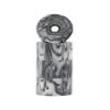 Teak Tuning Apex 61D Urethane Fingerboard Wheels - Cruiser Style, Bowl Shaped, 8.7mm Diameter - ABEC-9 Stealth Bearings - Made in The USA - Grey & White Swirl Colorway view 2