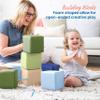 ECR4Kids SoftZone Patchwork Toddler Blocks, Foam Cubes, Earthtone, 12-Piece view 3