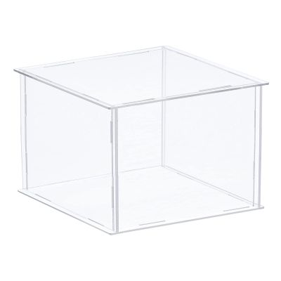 MECCANIXITY Acrylic Display Case Plastic Box Clear Assemble Dustproof Showcase 10.2x10.2x6.1 Inch for Collectibles Items