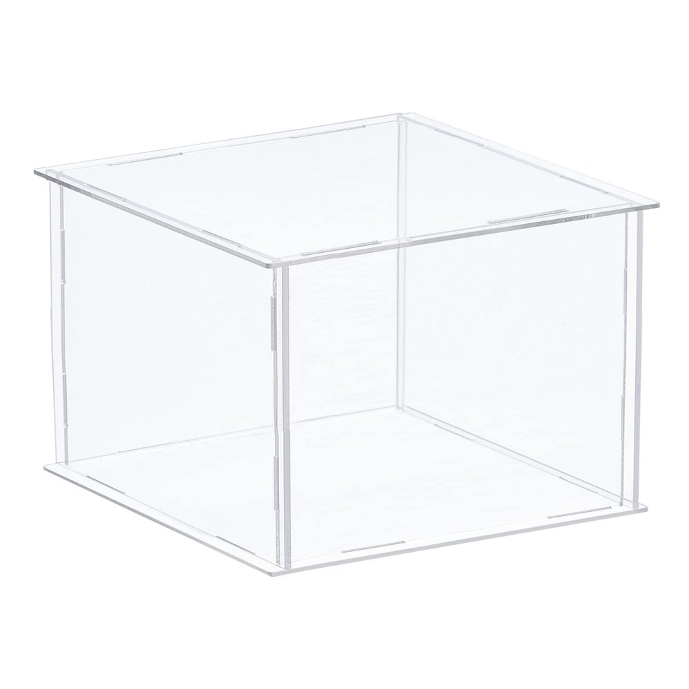 MECCANIXITY Acrylic Display Case Plastic Box Clear Assemble Dustproof Showcase 10.2x10.2x6.1 Inch for Collectibles Items