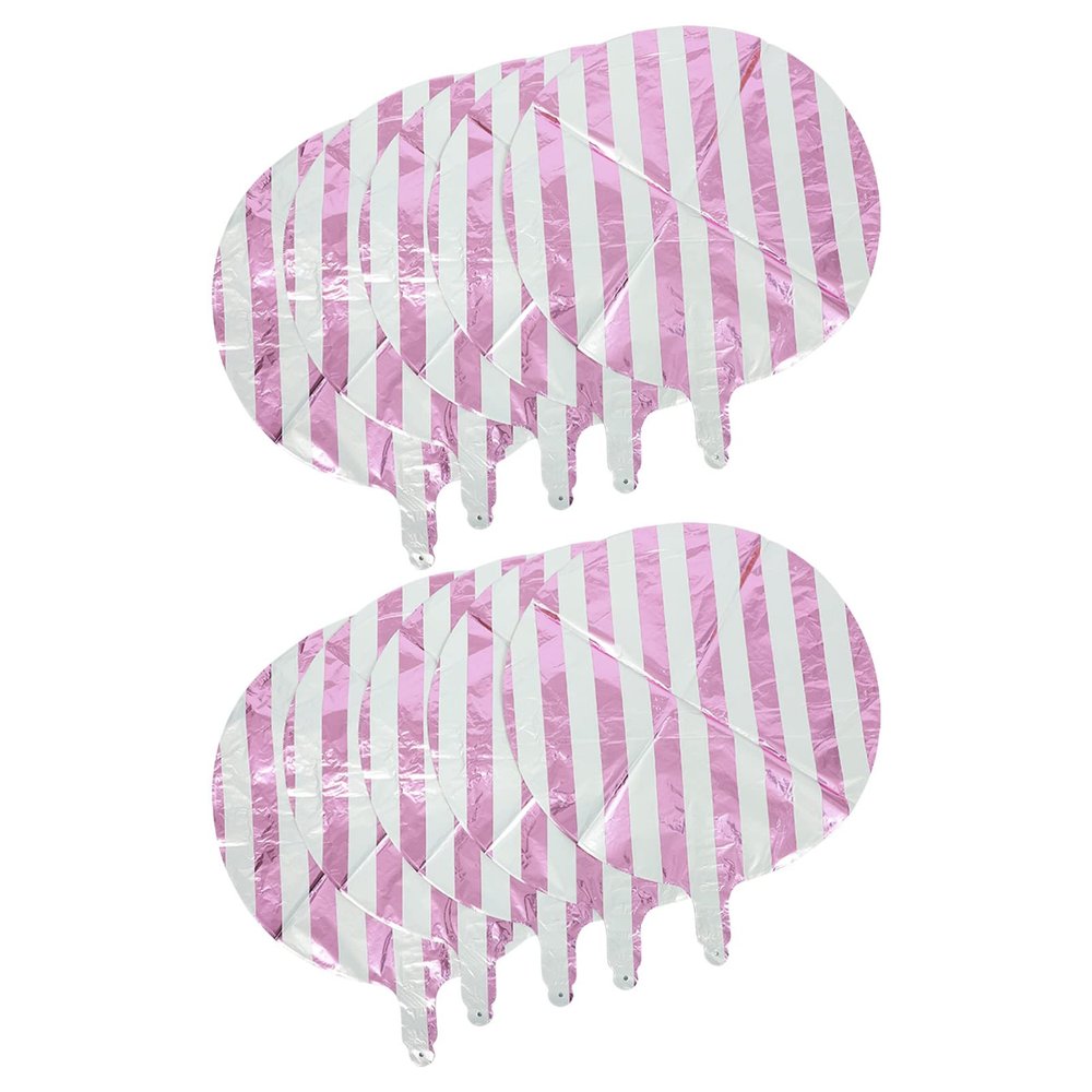 10pcs Stripe Balloon Decorations Birthday Inflated Proposal Balloons for Striped Round Holiday Sweet Helium Party Balloons: Aluminium Supplies Engagement Decor