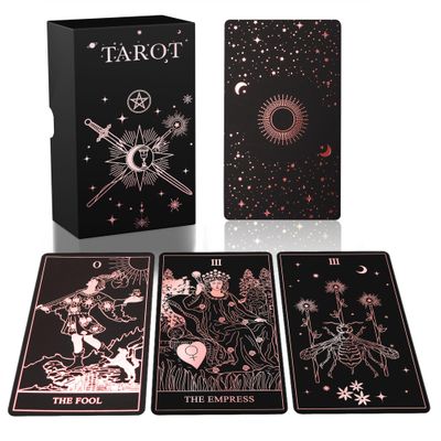 ACELION Original Tarot Card Set with Guide, 78 Pieces of Tarot Cards with Gold foil on The Surface Fortune-Telling Game