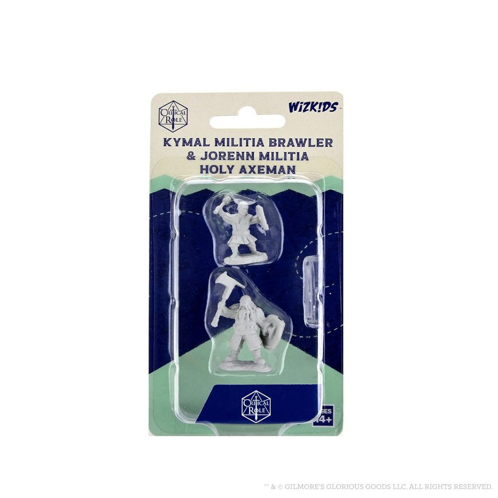 NECA Critical Role Unpainted Minis: W2 Kymal Brawler & Jorenn Holy Axeman