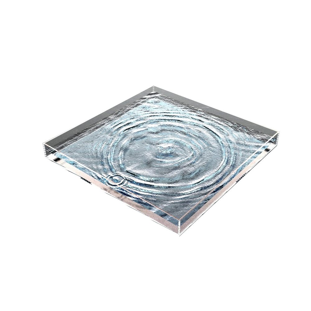 LXBAMKEA Photo Posing Props, Acrylic Display Case Showcase, Clear Shallow Water Tank, Water Ripple Photography Creative Tray, Food Cosmetic Product Shooting Props (Color : Clear, Size : 50x50x10CM)