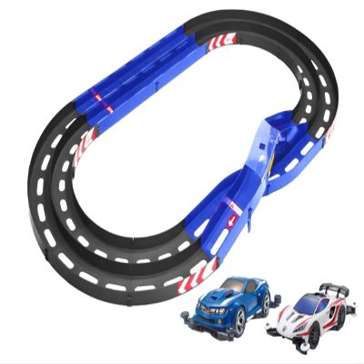 Tamiya 95644 Mini 4WD Special Planning Oval Home Circuit 3D Lane Change with Loud & Ignition Black Blue