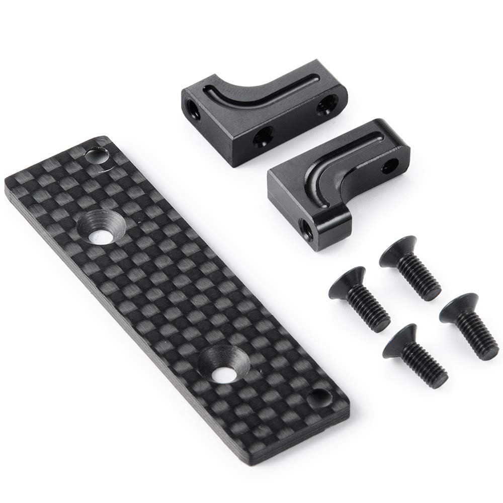 WEFEINO Aluminum Servo Mount Carbon Fiber Servo Fixed Bracket for 1:10 Axial SCX10-AXI03004 Capra