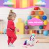 Interactive Unicorn Pet Toy with Leash Remote  Walks, Sits & Eats; Light-Up Horn, Touch & Sound Mode, Comb & Carrot, 3AAA (Not Included), YH YUHUNG Unicorn Gift Toy for Girls Age 4-6 view 2
