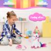 Interactive Unicorn Pet Toy with Leash Remote  Walks, Sits & Eats; Light-Up Horn, Touch & Sound Mode, Comb & Carrot, 3AAA (Not Included), YH YUHUNG Unicorn Gift Toy for Girls Age 4-6 view 3