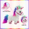 Interactive Unicorn Pet Toy with Leash Remote  Walks, Sits & Eats; Light-Up Horn, Touch & Sound Mode, Comb & Carrot, 3AAA (Not Included), YH YUHUNG Unicorn Gift Toy for Girls Age 4-6 view 4