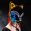 CAFELE 3Pcs Demon LED Mask Slayers Costume Props Japanese Anime Plastic Fox Face Cosplay Glowing Masks for Masquerade Festival Party view 4