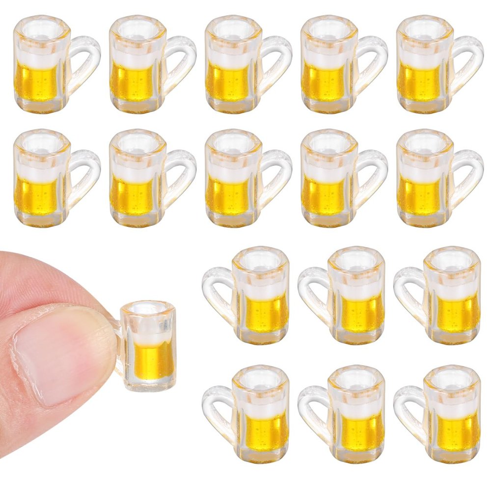Home Accessories 100pcs Shot Landscape Mini Mug Collectible Model Miniature Accessory Drinking Micro Mugs Beer for Tiny House Decoration Glasses Plastic Cups Home Decor