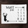 Gearpenguin Personalized Baby Monthly Milestone Blanket, Gender Neutral Deer Month Blanket Growth Tracker Fleece Girl Boy Arrow Milestone, Shower Newborn Gift, 30x40, 50x60, 60x80 view 1