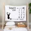 Gearpenguin Personalized Baby Monthly Milestone Blanket, Gender Neutral Deer Month Blanket Growth Tracker Fleece Girl Boy Arrow Milestone, Shower Newborn Gift, 30x40, 50x60, 60x80 view 2