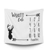 Gearpenguin Personalized Baby Monthly Milestone Blanket, Gender Neutral Deer Month Blanket Growth Tracker Fleece Girl Boy Arrow Milestone, Shower Newborn Gift, 30x40, 50x60, 60x80 view 4