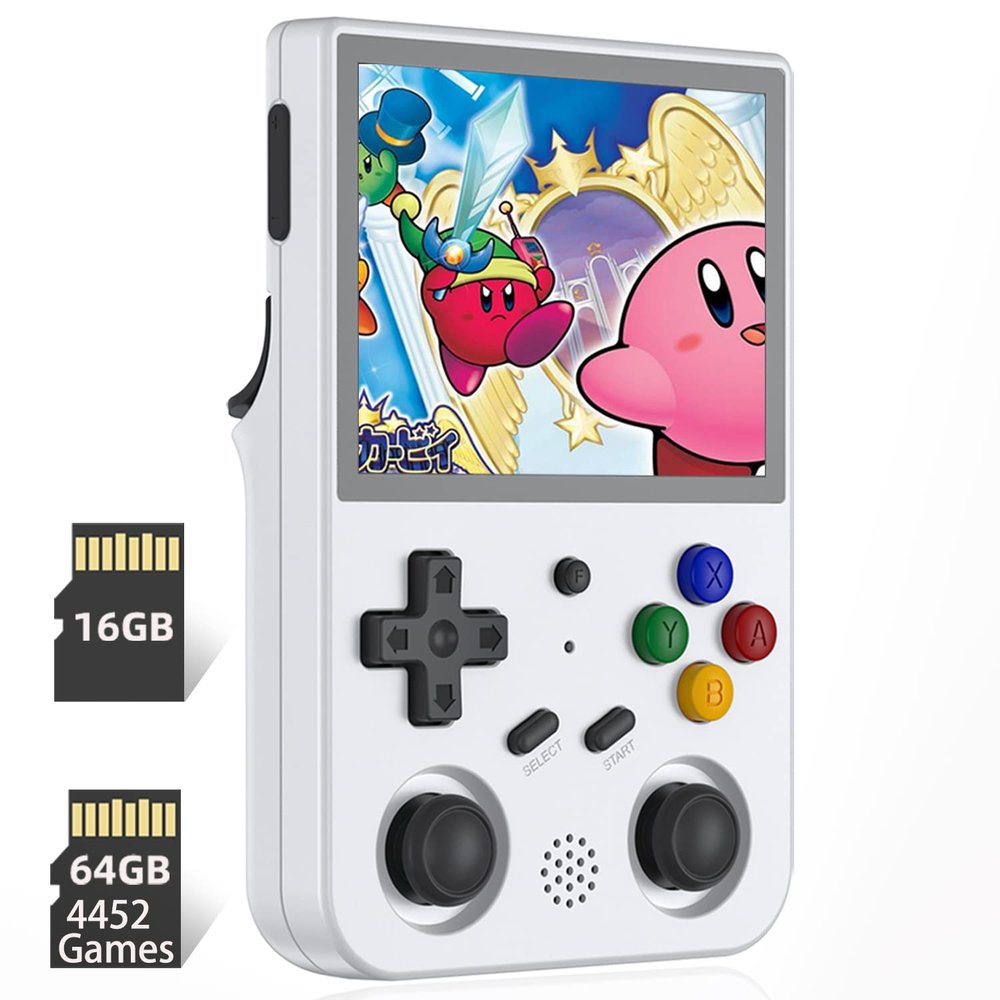 RG353V Retro Handheld Game with Dual OS Android 11 and Linux,RG353V with 64G TF Card Pre-Installed 4452 Games Supports 5G WiFi 4.2 Bluetooth Online Fighting,Streaming and HDMI