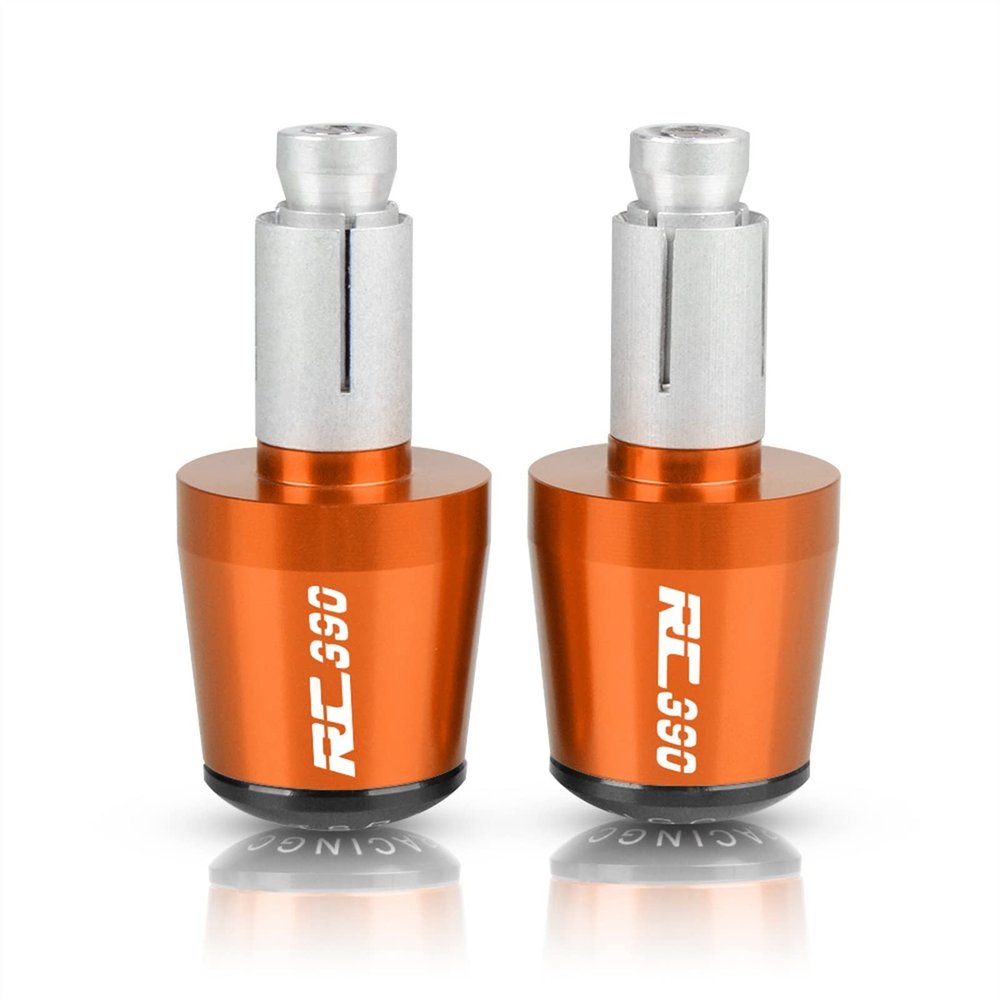 for 390 RC390 RC 390 RC-390 2013-2017 Motorcycle Handle Bar End Handlebar Grips Ends Sliders Cap Plug Slider Counterweight Cover 7/8'' 22mm with Logo Grips (Color : Orange)
