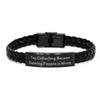 Brilliant Toy Collecting, Toy Collecting Because Stabbing People is Wrong, Cheap Braided Leather Bracelet for Friends from view 1