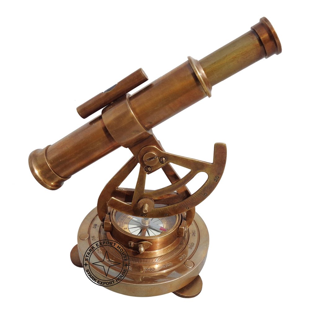 Brass Telescope Antique Nautical Alidate with Compass Survey Instruments Telescope with Working Compass 6 Inch