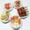 5 Assorted Miniature Breakfast Food Set  Pancake, Barbecue Grill, and Spaghetti  Handcrafted Dollhouse Miniature Food on Ceramic Plates 1.3 Diameter, 1/6 Scale, Handmade Realistic Mini Food Decor view 2