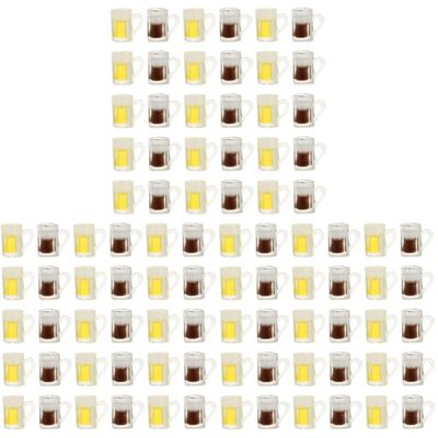 Toddmomy 90Pcs Miniature Beer Decor Resin Dollhouse Accessories for DIY Crafting Realistic Mini Beer Models for Dollhouse Kitchen and Home Decoration
