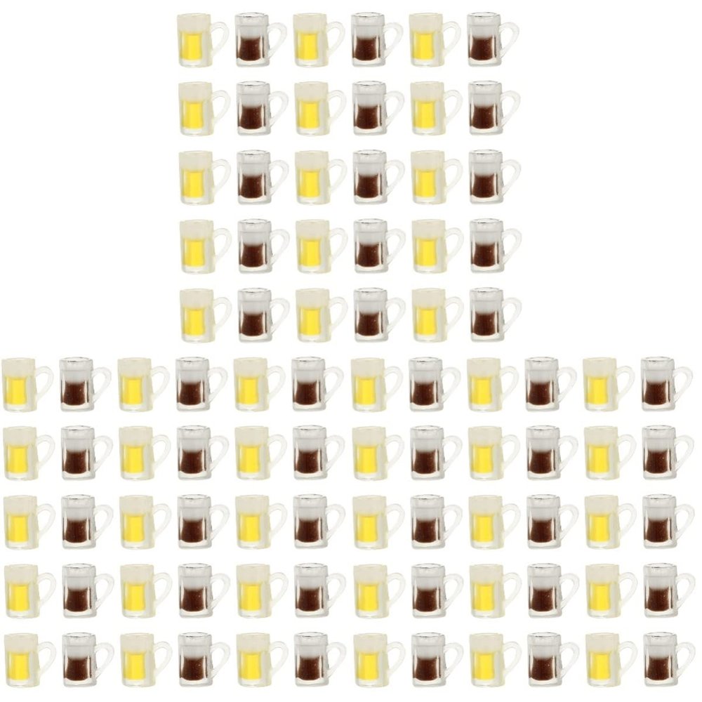 Toddmomy 90Pcs Miniature Beer Decor Resin Dollhouse Accessories for DIY Crafting Realistic Mini Beer Models for Dollhouse Kitchen and Home Decoration