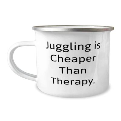 Epic Juggling, Juggling is Cheaper Than Therapy, Holiday 12oz Camper Mug For Juggling