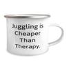 Epic Juggling, Juggling is Cheaper Than Therapy, Holiday 12oz Camper Mug For Juggling view 2