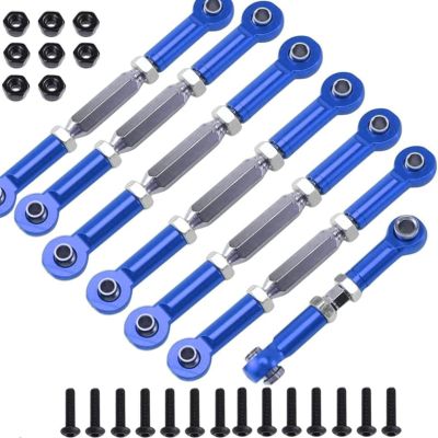 Aluminum Turnbuckles Camber Link Rod Ends Sets for 1/10 Slash 2WD 4X4/Hoss 2WD 4X4/Rustler 2WD 4X4/Stampede 2WD 4X4 Upgrade Parts RC Truck 7pcs/Set(Navy Blue)