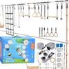Hyponix Ninja Obstacle Course for Kids  2 x 60 ft Slacklines with 13 Weatherproof Obstacles  Monkey Net, Ratchet-Tight Tech, Supports 880 lbs  Climbing & Swinging Backyard Fun view 1
