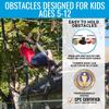 Hyponix Ninja Obstacle Course for Kids  2 x 60 ft Slacklines with 13 Weatherproof Obstacles  Monkey Net, Ratchet-Tight Tech, Supports 880 lbs  Climbing & Swinging Backyard Fun view 4
