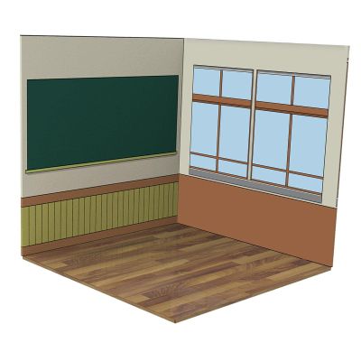 AMLESO 1/12 Scale Backdrop Scene Model Scene Simulation Layout Collection Display Background Board Scene for Decor Accessory, Classroom
