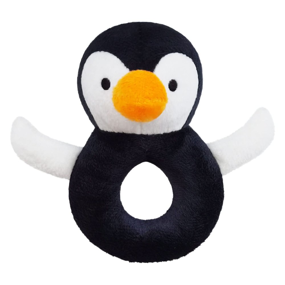 Doindute Baby Penguin Soft Rattle Toy, Penguin Plush Infant Shaker Rattle Easy-Grasp Stuffed Animal Toy, Gifts for Newborns Babies Toddlers Boys Girls, Black&White, 5 Inches