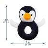 Doindute Baby Penguin Soft Rattle Toy, Penguin Plush Infant Shaker Rattle Easy-Grasp Stuffed Animal Toy, Gifts for Newborns Babies Toddlers Boys Girls, Black&White, 5 Inches view 2
