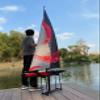 SOWOFA Remote Control Sailboat Model Huge for Adult Teens Fall Water Recreation Sailboat Model 84 Inch (213cm) Pre-Assembled Sail Accessory Kit 2.4G RC Wind Driven view 1