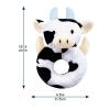 Doindute Baby Cow Soft Rattle Toy, Dairy Cattle Plush Infant Shaker Rattle Easy-Grasp Stuffed Animal Toy, Gifts for Newborns Babies Toddlers Boys Girls, Blue Horns, 6 Inches view 2