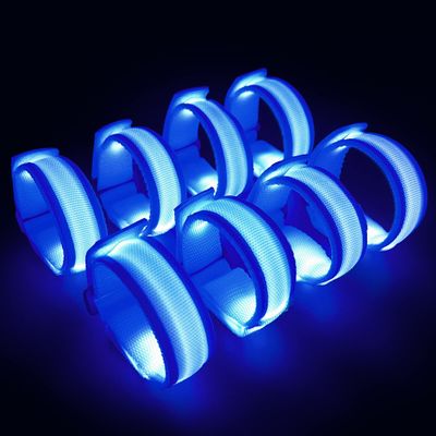 KIRALUMI 8 PCS LED Glow Bracelets, Light Up Wristbands - Halloween Glow in The Dark Party Bracelets Favors Supplies for Christmas, Concerts, Festivals, Game Prizes, Sports, Rave AccessoriesBlue