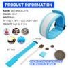 KIRALUMI 8 PCS LED Glow Bracelets, Light Up Wristbands - Halloween Glow in The Dark Party Bracelets Favors Supplies for Christmas, Concerts, Festivals, Game Prizes, Sports, Rave AccessoriesBlue view 2