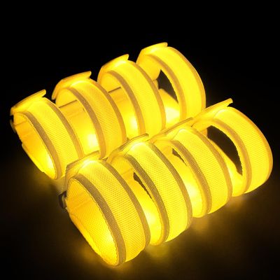 KIRALUMI 8 PCS LED Glow Bracelets, Light Up Wristbands - Halloween Glow in The Dark Party Bracelets Favors Supplies for Christmas, Concerts, Festivals, Game Prizes, Sports, Rave AccessoriesYellow