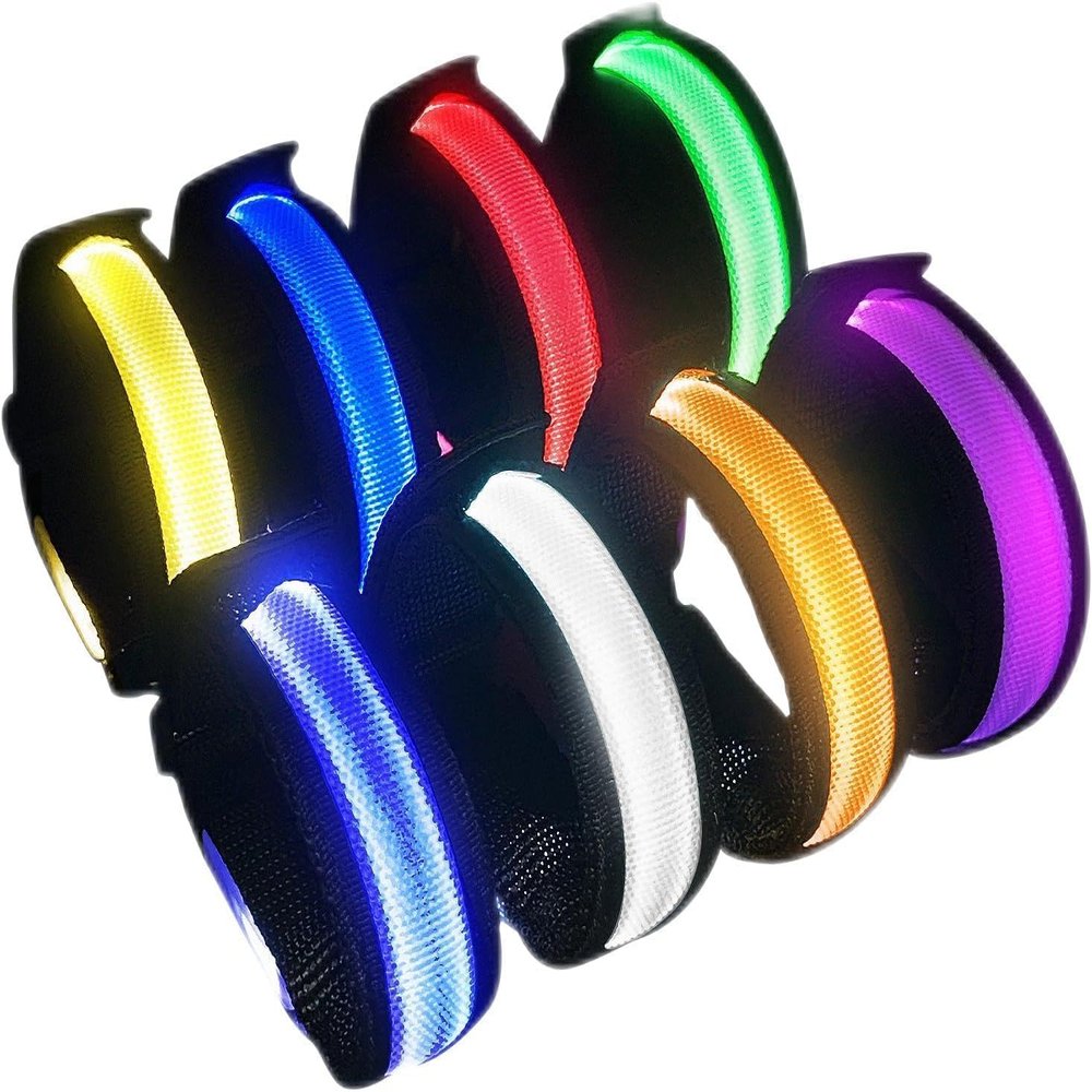KIRALUMI 8 PCS LED Glow Bracelets, Light Up Wristbands - Halloween Glow in The Dark Party Bracelets Favors Supplies for Christmas, Concerts, Festivals, Game Prizes, Sports, Rave AccessoriesBlack-CS