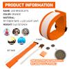KIRALUMI 8 PCS LED Glow Bracelets, Light Up Wristbands - Halloween Glow in The Dark Party Bracelets Favors Supplies for Christmas, Concerts, Festivals, Game Prizes, Sports, Rave AccessoriesOrange view 2