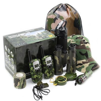 CEREM Outdoor Adventure Kit for Kids  Premium Camouflage Camping Gear with Walkie-Talkies  Military Style Toys  10 in 1 Bundle  Ideal for All Ages and Genders