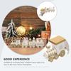NUOBESTY Christmas Wooden Train Ornament: 4-Section Festive Desktop Decoration with Snowman, Bear, House, Mini Holiday Train Set for Indoor Decor, Xmas Party, Mantel, Tabletop view 4