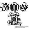 Rsstarxi 1 Pack Happy 100th Birthday Cake Topper Black Glitter 100 & Fabulous Cheers to 100 Years Old Birthday Cake Pick for Celebrating 100th Birthday Anniversary Party Cake Decorations Supplies view 2