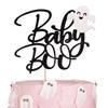 Rsstarxi 1 Pack Ghost Baby Boo Cake Topper Glitter Spooky Little Boo Cake Pick for Halloween Theme Baby Shower Kids Boys Girls Birthday Party Cake Decorations Supplies Black view 1