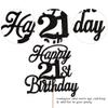 Rsstarxi 1 Pack Happy 21st Birthday Cake Topper Black Glitter 21 & Fabulous Cheers to 21 Years Old Birthday Cake Pick for Celebrating 21st Birthday Anniversary Party Cake Decorations Supplies view 2