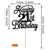 Rsstarxi 1 Pack Happy 21st Birthday Cake Topper Black Glitter 21 & Fabulous Cheers to 21 Years Old Birthday Cake Pick for Celebrating 21st Birthday Anniversary Party Cake Decorations Supplies view 3