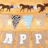 Horse Birthday Decorations  Happy Birthday Burlap Banner  Felt Horse Garland and Pennant Banner  Western Party Decorations - Horse Party Supplies view 3