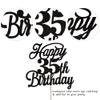 Rsstarxi 1 Pack Happy 35th Birthday Cake Topper Black Glitter 35 & Fabulous Cheers to 35 Years Old Birthday Cake Pick for Celebrating 35th Birthday Anniversary Party Cake Decorations Supplies view 2