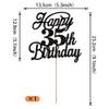 Rsstarxi 1 Pack Happy 35th Birthday Cake Topper Black Glitter 35 & Fabulous Cheers to 35 Years Old Birthday Cake Pick for Celebrating 35th Birthday Anniversary Party Cake Decorations Supplies view 3