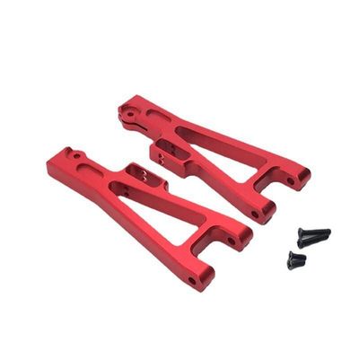 BAIJAC 2Pcs Metal Lower Suspension Arm Swing Arm for JLB Racing Cheetah 11101 21101 J3 Speed 1/10 RC Car Upgrade Parts (Color : Red)